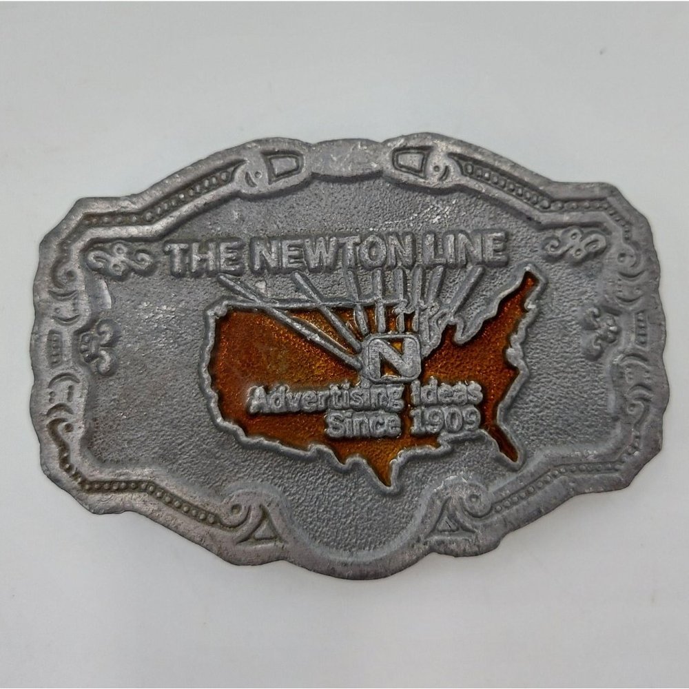 The Newton Line Belt Buckle Vintage Advertising